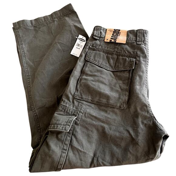 Vintage Old Navy Military Green Cargo Pants NWT 33x30 Canvas Fall 2007 Men's - Picture 6 of 8